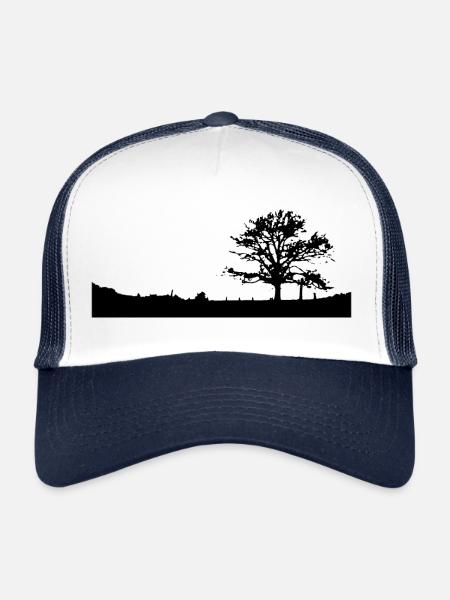 Bergisches Land - arbre à la campagne - Casquette trucker  - blanc/marine - Devant