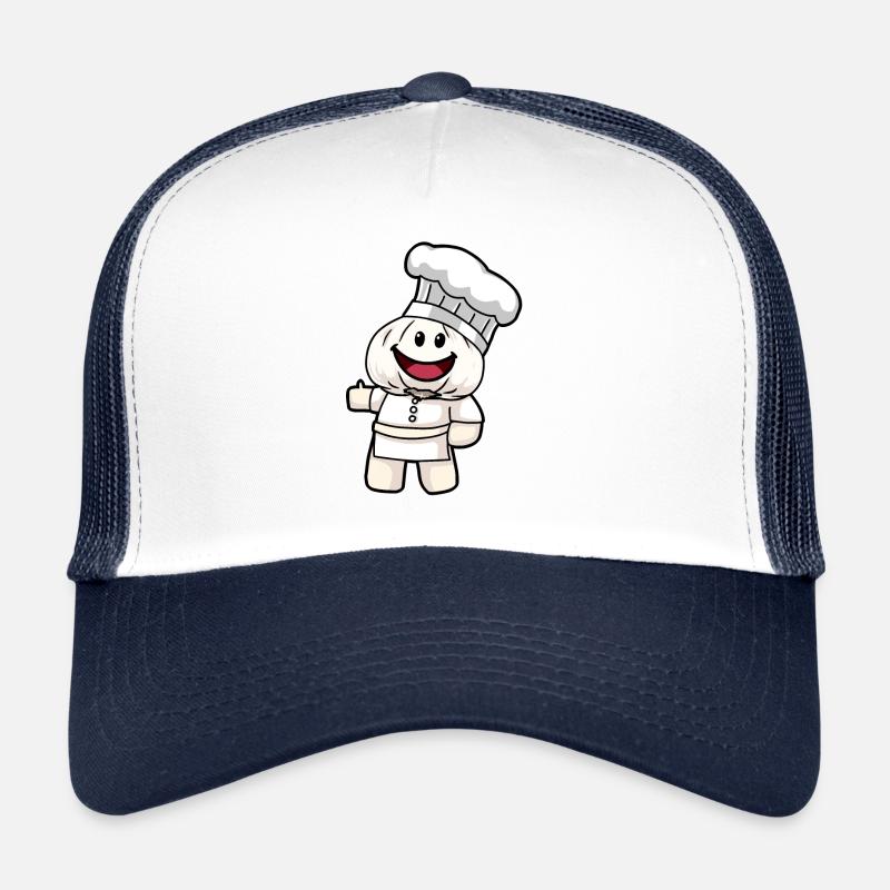Chef Cooking Kitchen Garlic Healthy Vegan Trucker Cap
