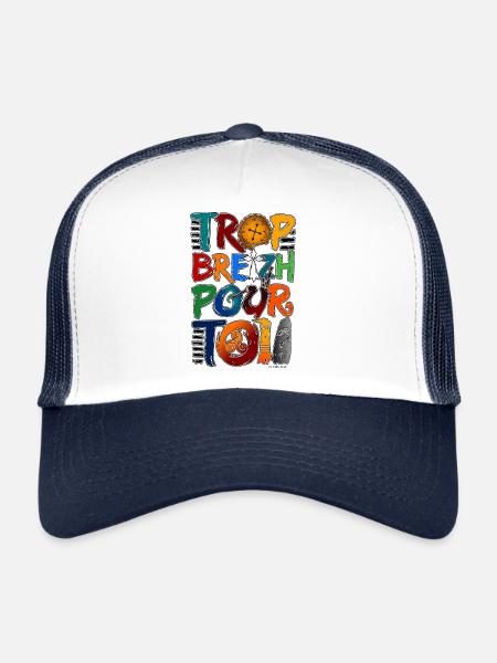 Trop breizh pour toi - Casquette trucker  - blanc/marine - Devant