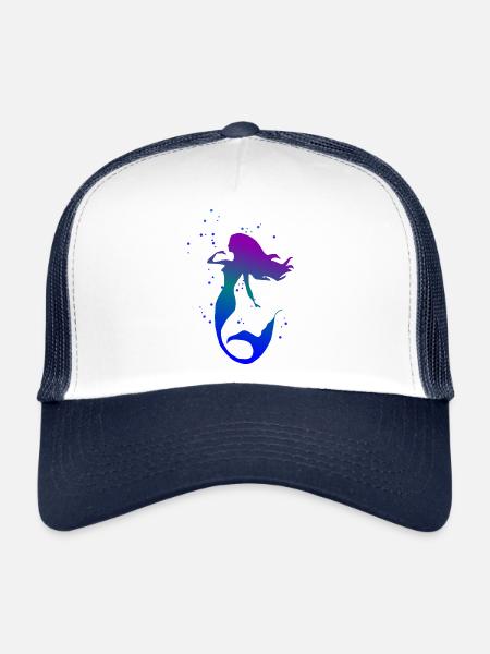 Sirène - Casquette trucker  - blanc/marine - Devant