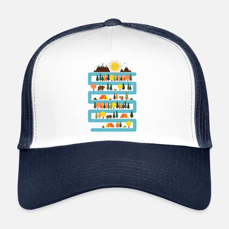 Rivière et forêt (Camping) Casquette trucker 