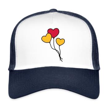 Herzballons / Heart balloon / Ballon coeur - Trucker Cap - white/navy - Front