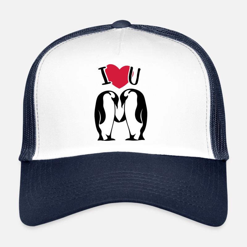 Couple pingouin couple amoureux pingouin Casquette trucker 