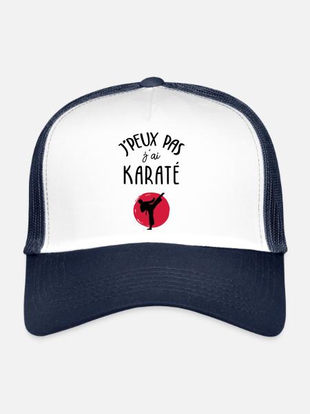 J'peux pas j'ai karaté - Casquette trucker  - blanc/marine - Devant