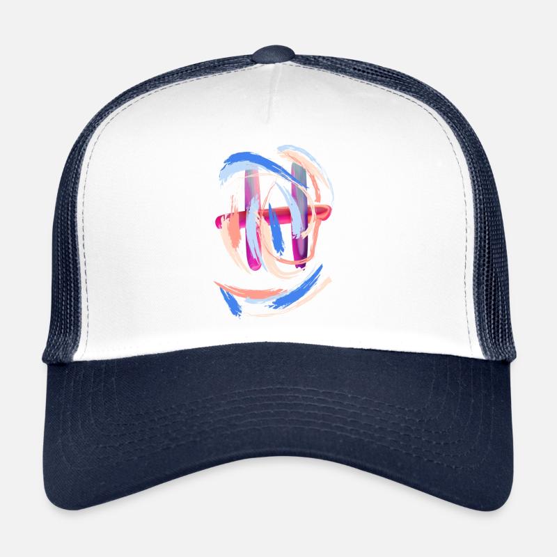 Lettre "H" - Casquette trucker  - blanc/marine