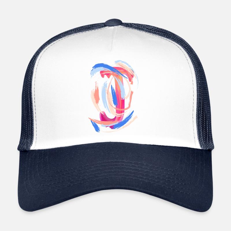 Lettre "J" - Casquette trucker  - blanc/marine