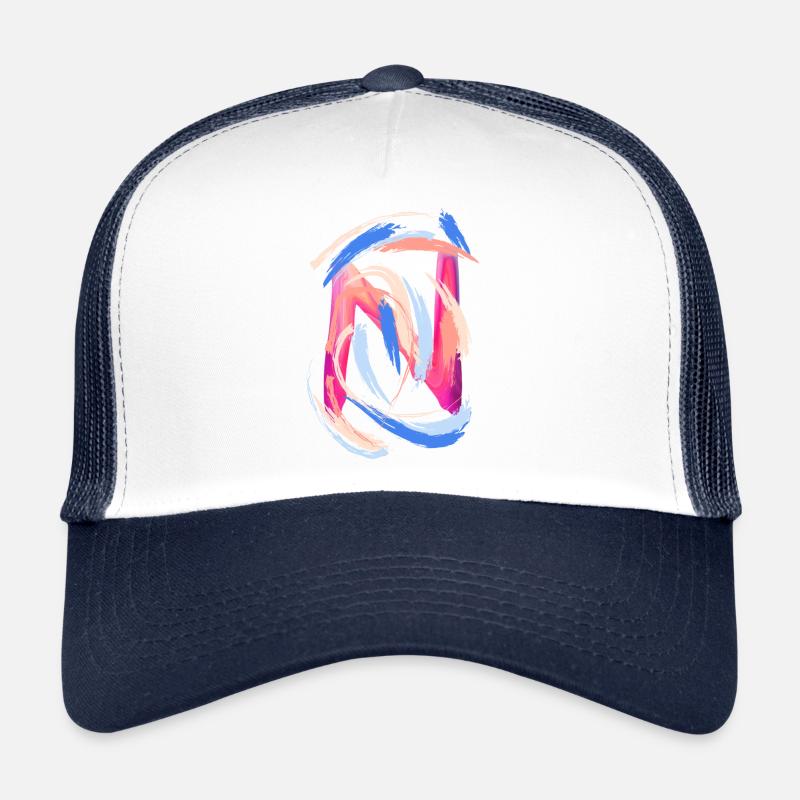 Buchstabe "N" - Trucker Cap - Weiß/Navy