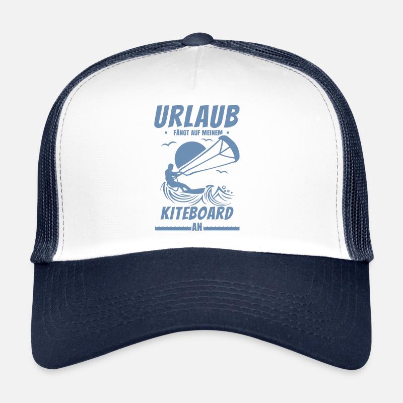 Urlaub fängt auf meinem Kiteboard an - Trucker Cap - Weiß/Navy