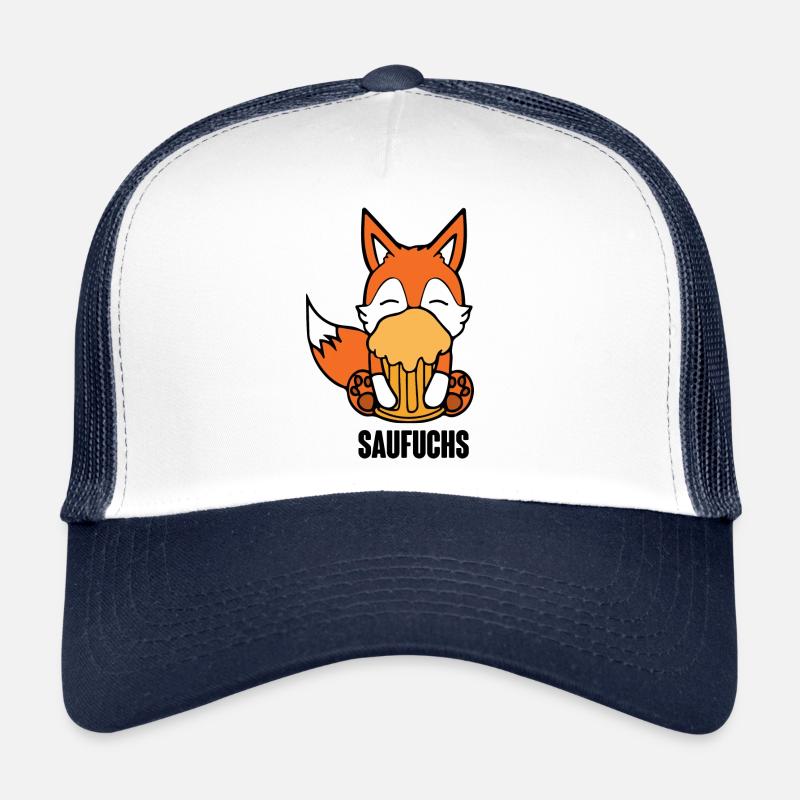 Fuchs Saufuchs Biertrinker Saufen Bier Trucker Cap