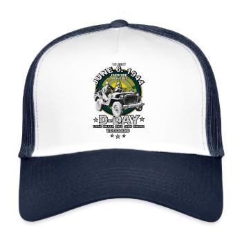 D-DAY Veterans Legendary Willys US ARMY - Trucker Cap - white/navy - Front