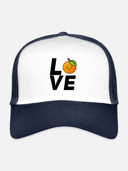 Love Orange Font Train Fruit - Casquette trucker  - blanc/marine - Devant