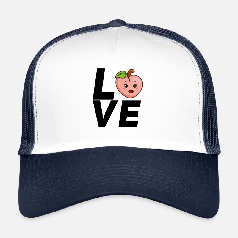 Love Peach Font Train Peach Fruit Casquette trucker 