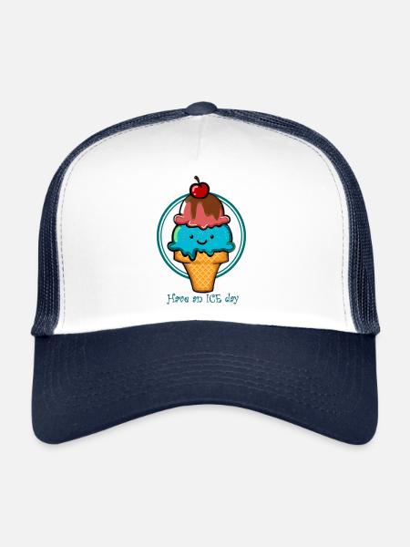 Passez une journée de glace - Casquette trucker  - blanc/marine - Devant