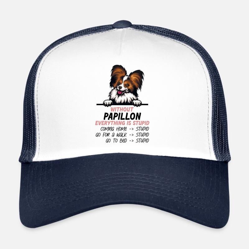Ohne Papillon ist alles doof - Trucker Cap - Weiß/Navy