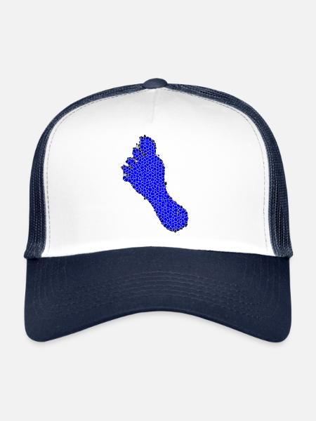 Mosaïque des pieds bleus - Casquette trucker  - blanc/marine - Devant