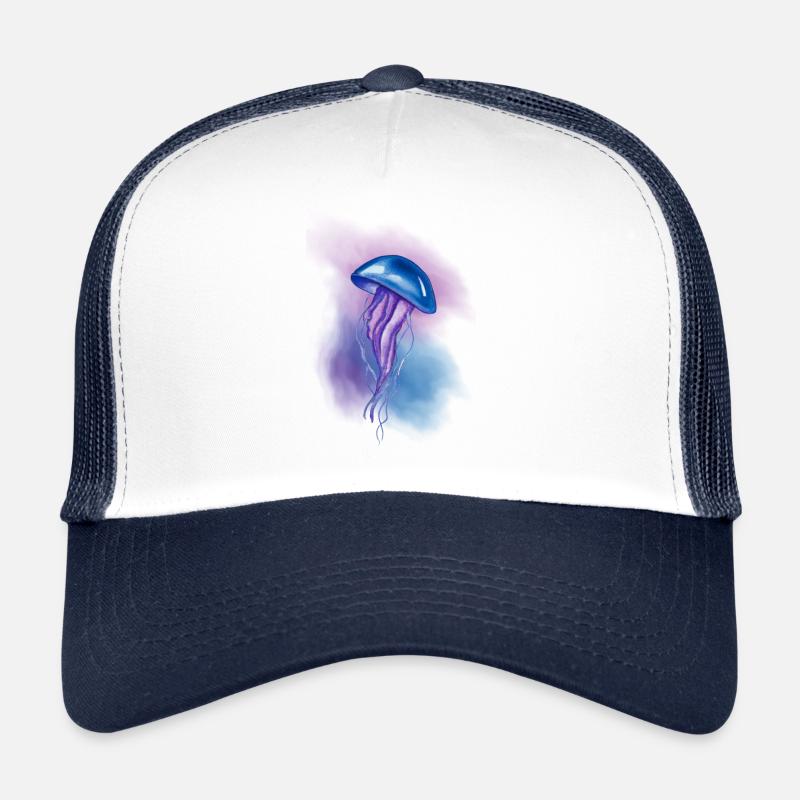 Jellyfish Jellyfish Watercolor Art Gift Trucker Cap
