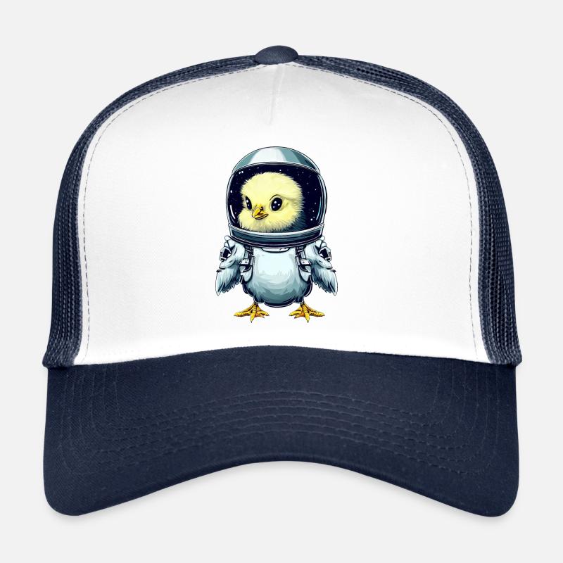 Astronautes poulet et poussin, créatifs - Casquette trucker  - blanc/marine