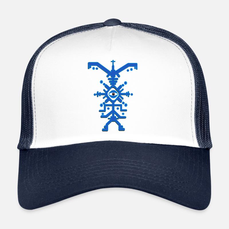 Party Man Psytrance Psyclone - Casquette trucker  - blanc/marine