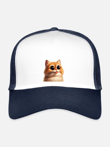 Cute Cat Meme - Trucker Cap - white/navy - Front