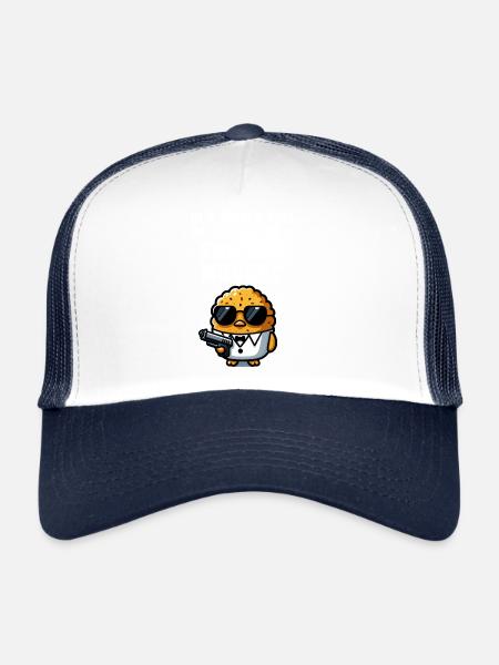 Chicken Nuggets Funny Chicken Nugget Meme Nugget - Trucker Cap - white/navy - Front
