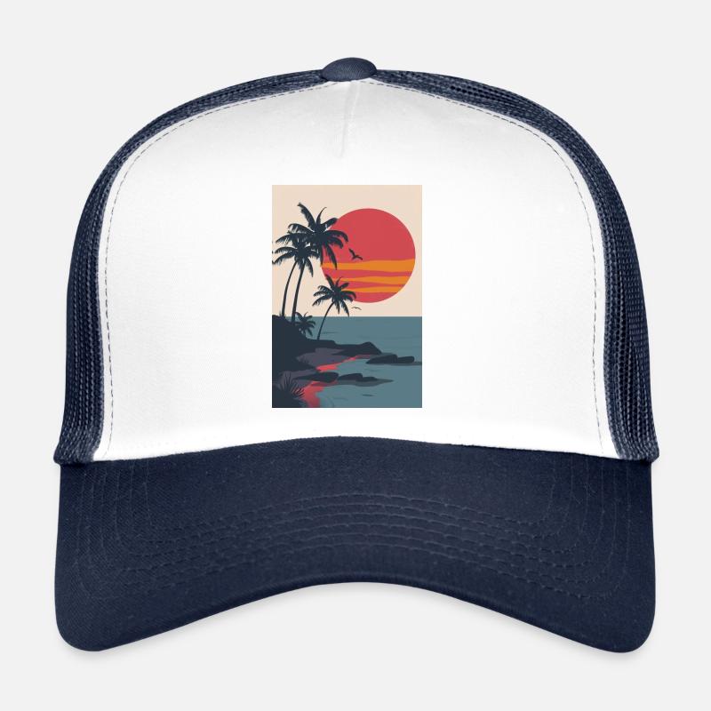 Strand bei Sonnenuntergang | AI Trucker Cap