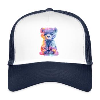 Cute neon bear - Trucker Cap - white/navy - Front