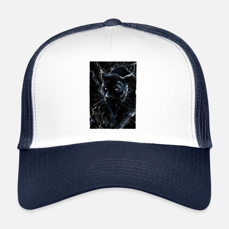 Schwarzer Panther mit blauen Akzenten Trucker Cap