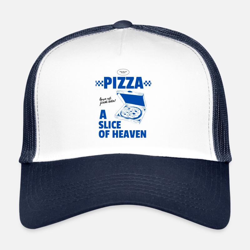 Pizza - Une tranche de paradis - Casquette trucker - blanc/marine