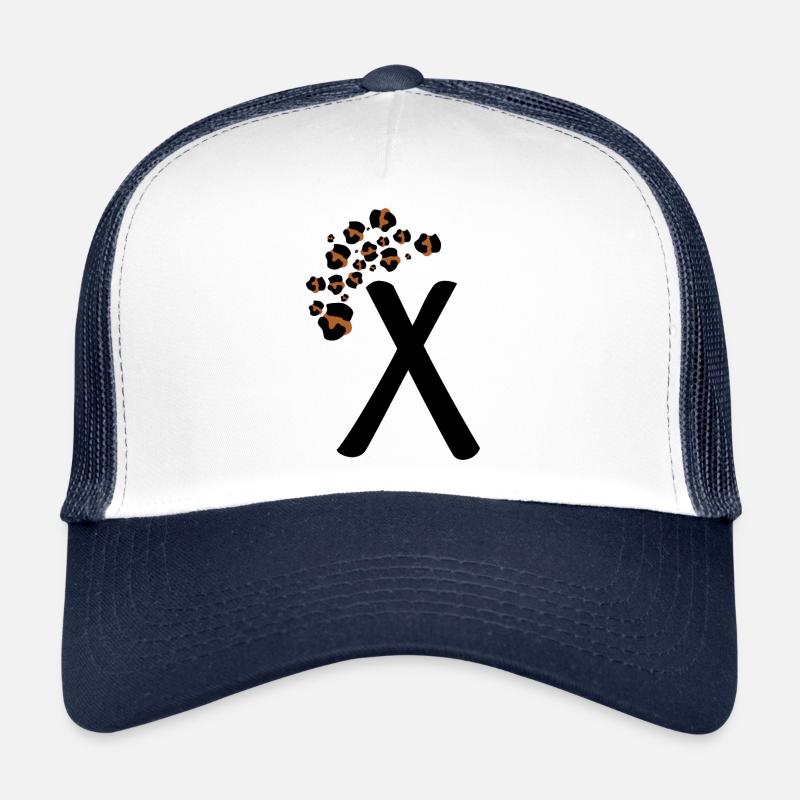 Lettre x motifs léopard Casquette trucker 