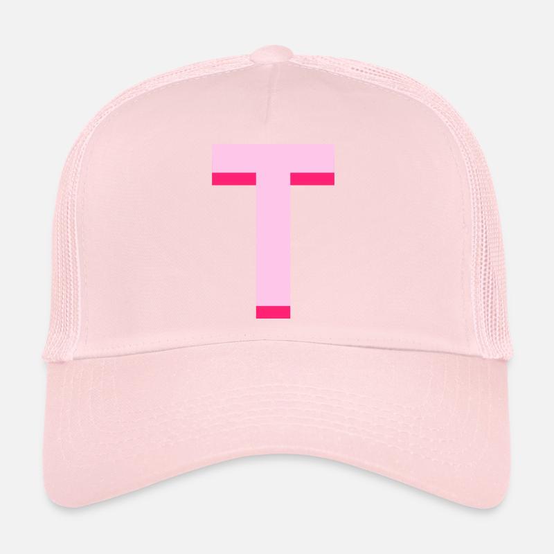 Lettre t rose pop et moderne Casquette trucker 