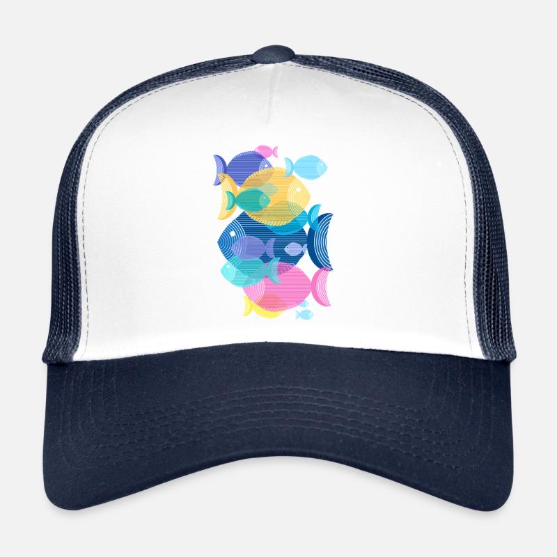 Poissons (Banc, Motif) Casquette trucker 