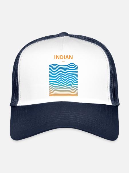 Océans dévastés : Indien - Casquette trucker  - blanc/marine - Devant
