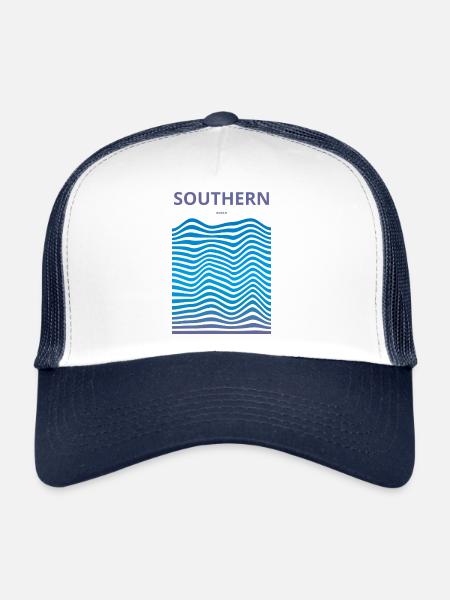 Océans dévastés : Sud - Casquette trucker  - blanc/marine - Devant