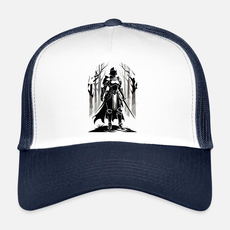 Chevaliers - Design médiéval - Casquette trucker - blanc/marine
