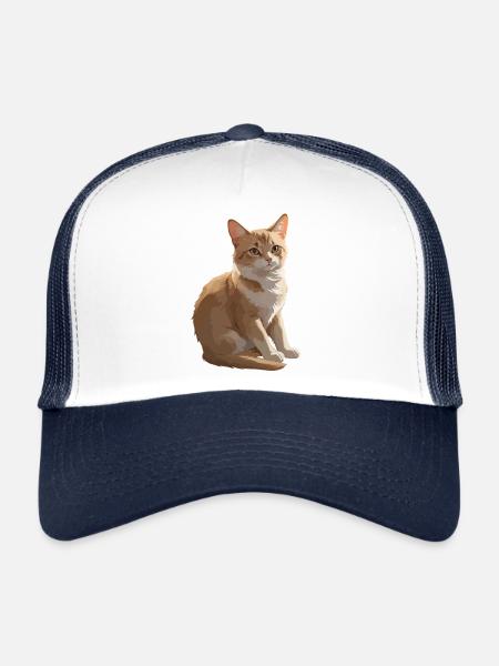 Cute Cat - Pet Cat Design - Trucker Cap - white/navy - Front