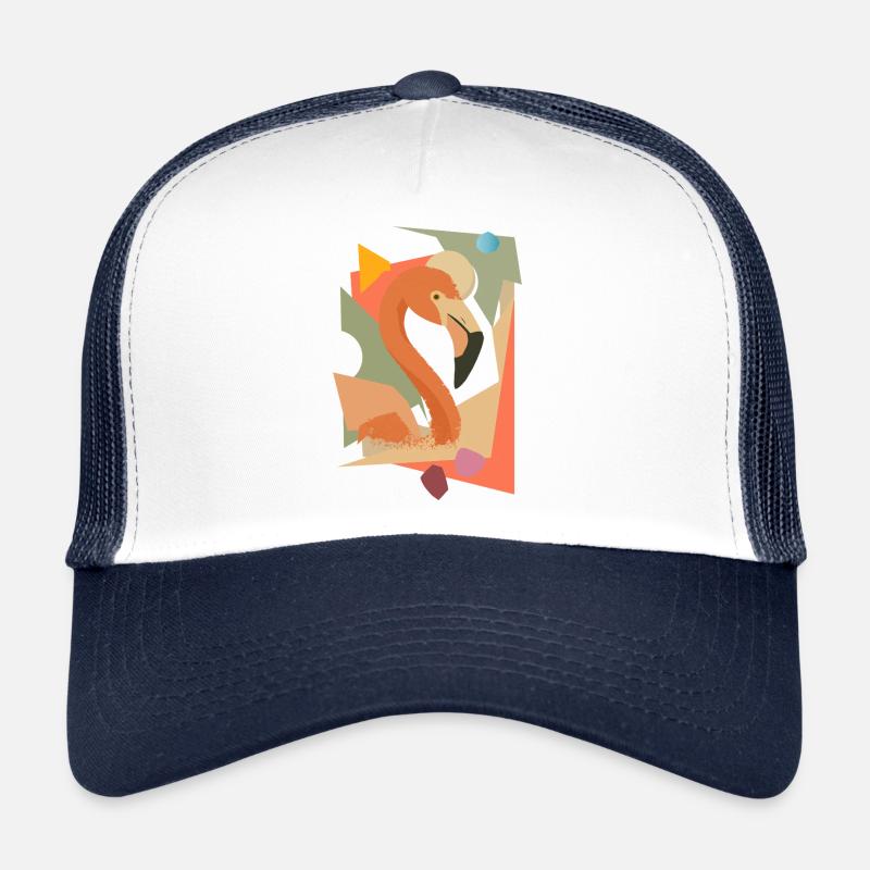 Flamant rose dans un style géométrique-abstrait Casquette trucker 