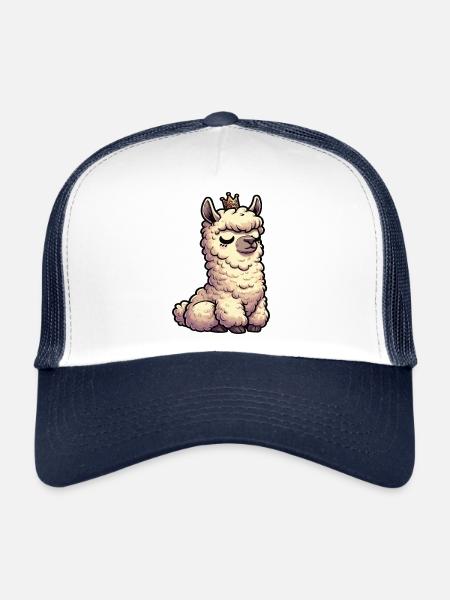 alpaca llama owner alpaca llamas llamas llamas - Trucker Cap - white/navy - Front