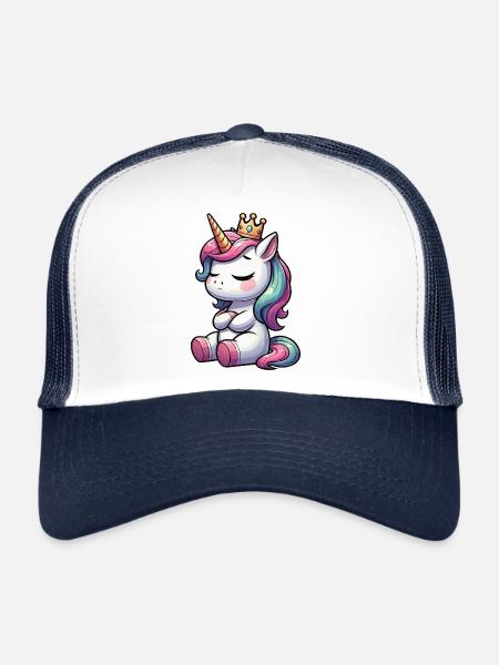 Licorne Licorne Fan Licorne Amoureux de la licorne - Casquette trucker  - blanc/marine - Devant