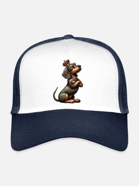 wire-haired dachshund dachshund dachshund owner Teckel Tekkel - Trucker Cap - white/navy - Front