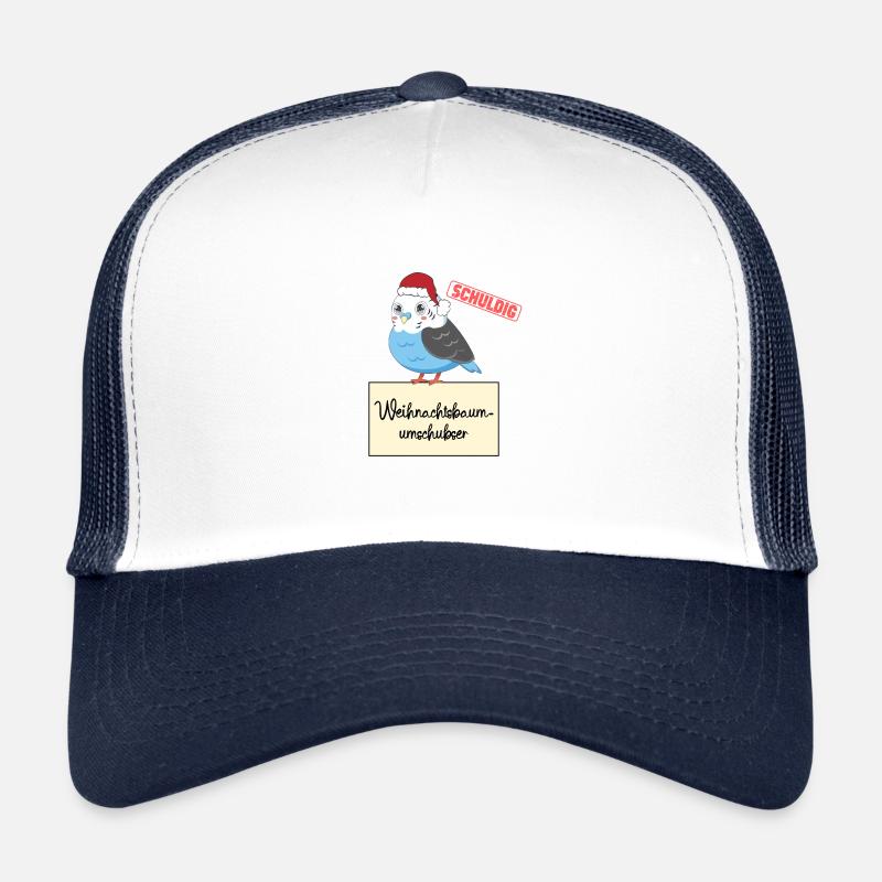 Weihnachtsbaum Umschubser Wellensittich - Trucker Cap - Weiß/Navy