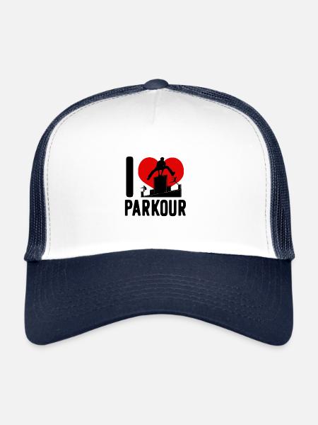 Parkour Sport Freerunning Heart - Casquette trucker  - blanc/marine - Devant