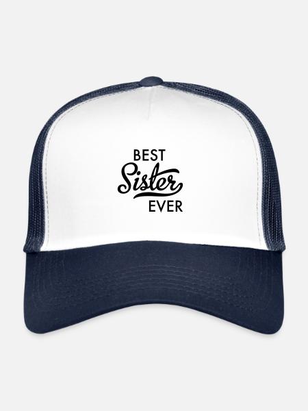 Meilleure soeur - Casquette trucker  - blanc/marine - Devant
