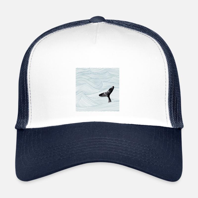 Baleines océaniques - Casquette trucker  - blanc/marine