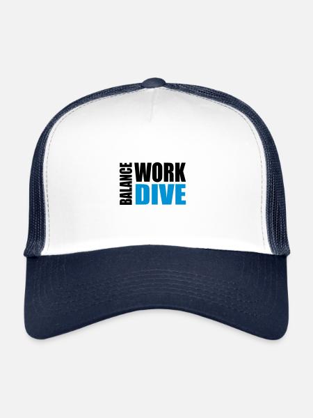 WORKDIVEBALANCE - Trucker Cap - white/navy - Front
