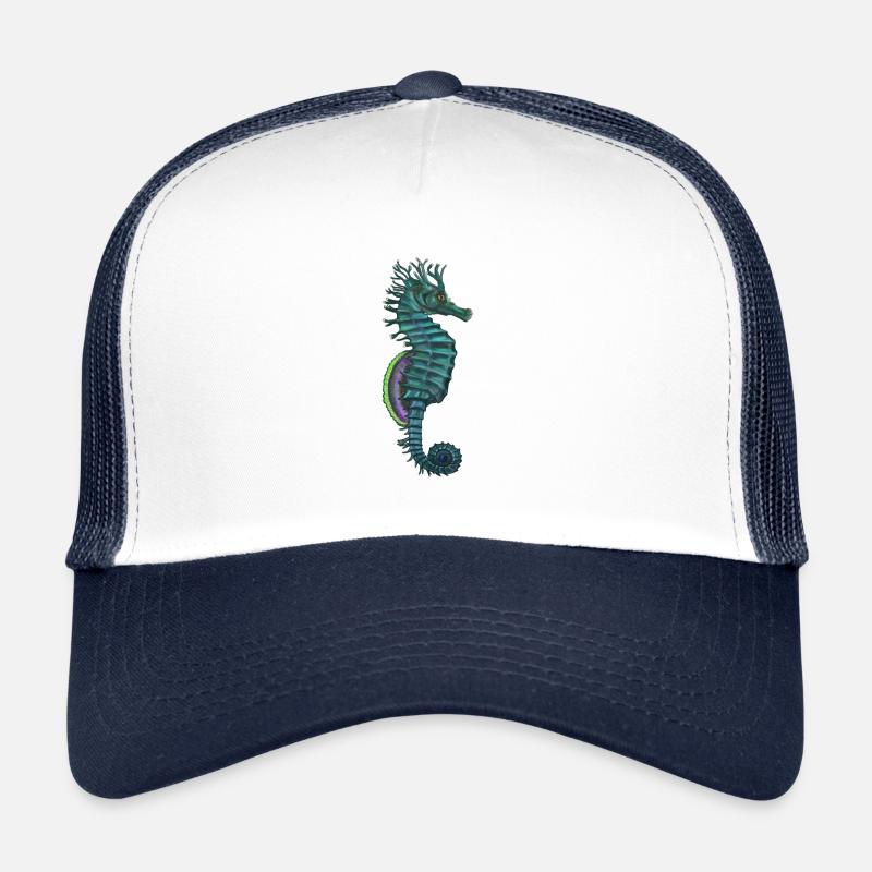 hippocampe - Casquette trucker  - blanc/marine