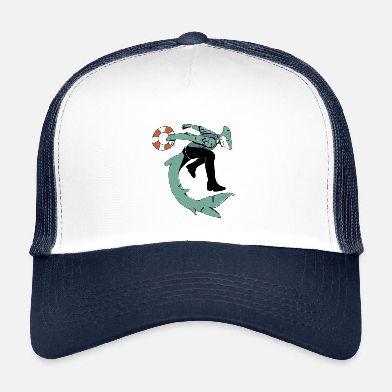 Shark dude! - Trucker Cap - white/navy