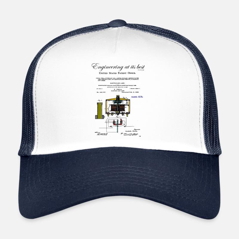 Nikola Tesla / lampe à arc électrique, colorée Casquette trucker 