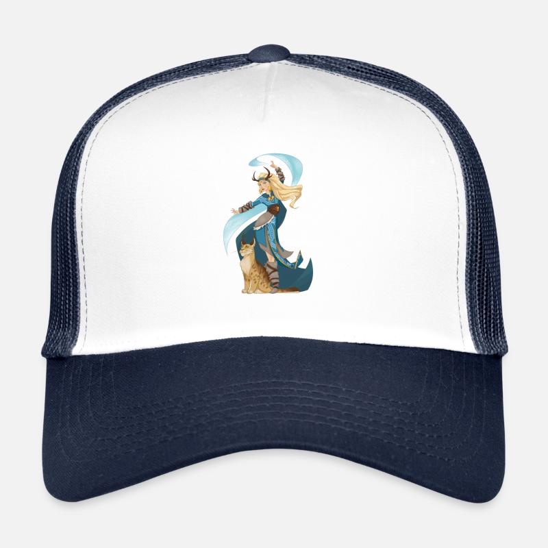 Zauberin Hexe Norden Vikings Magie mit Tier - Trucker Cap - Weiß/Navy