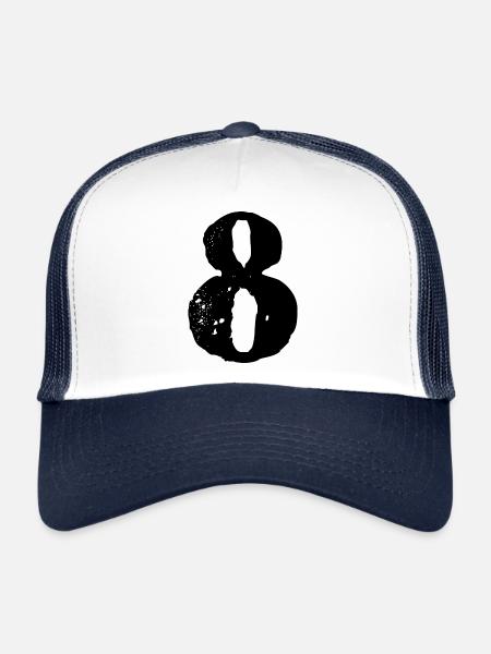 Maillot à 8 chiffres - Casquette trucker  - blanc/marine - Devant