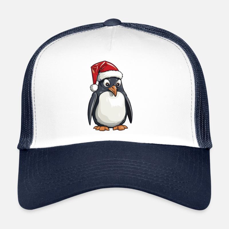 Pingouin Noël Animal Portrait Noël Casquette trucker 